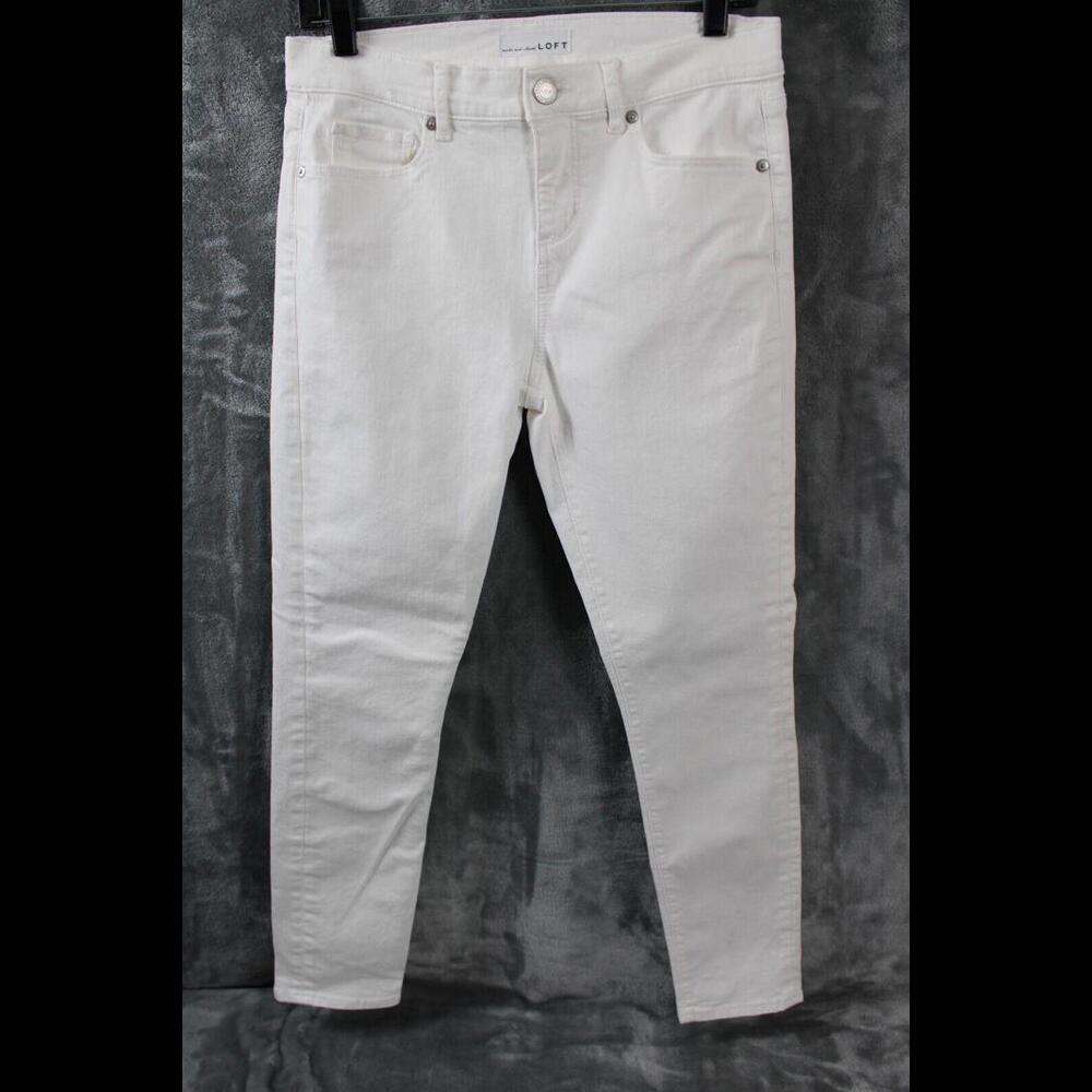 LOFT Made and Loved Skinny Crop Fit Women's Size 4 Waist 27 White Jeans